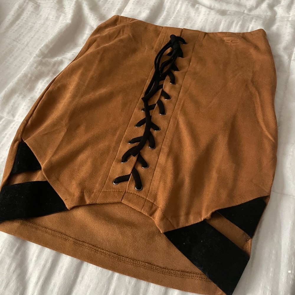 Tan Mini Skirt